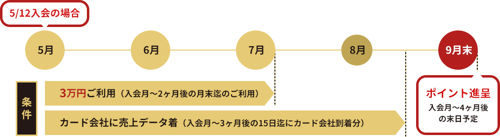 ポイント進呈の対象とスケジュール例