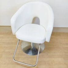 スタイリングチェア ビューティガレージ HD-6273 白 丸盤ベース