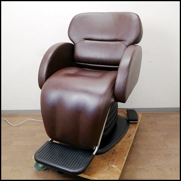 オオヒロ 電動シャンプー椅子 ドルチェ111 ブラウン レッグレスト固定タイプ 1