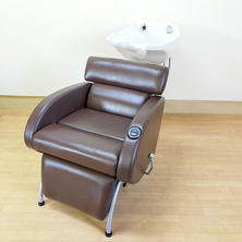 手動 シャンプーチェア オオヒロ イゾラ シャルマン２ ブラウン レッグレスト付き