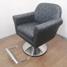 タカラベルモント スタイリングチェア タイプB ブラック キリン柄 新品レザー張替済