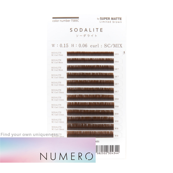 フラットラッシュ＜ソーダライト＞[Jカール 太さ0.15 長さ7～12mmMIX] 1