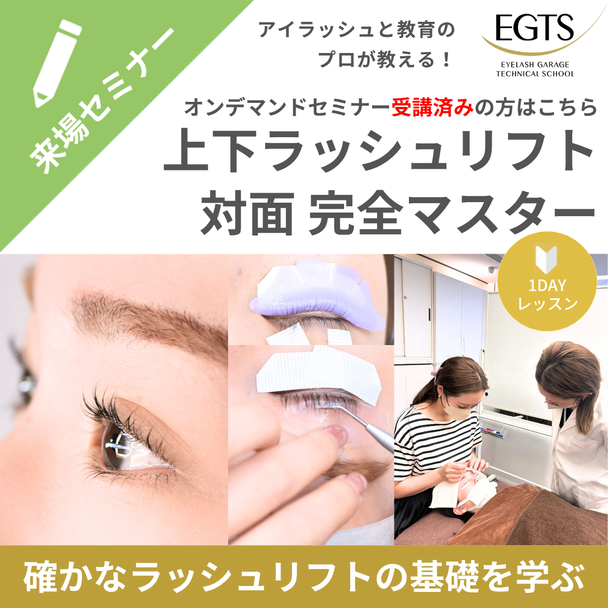 【オンデマンド ラッシュリフトセミナー受講済みの方】EGTS 上下ラッシュリフト　対面完全マスター /初心者向け 1