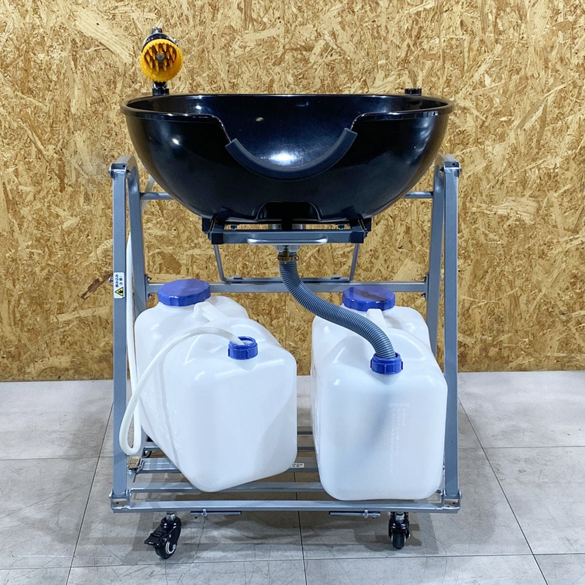 中古】西村製作所 シャンプー台 『折りたたみシャンプー台』ブラックの