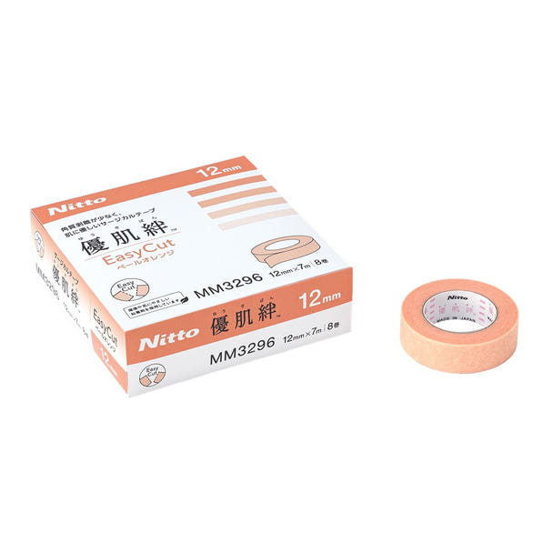 【優肌絆】EasyCutペールオレンジ（S） 12mm×7m 1箱（8巻入） 1