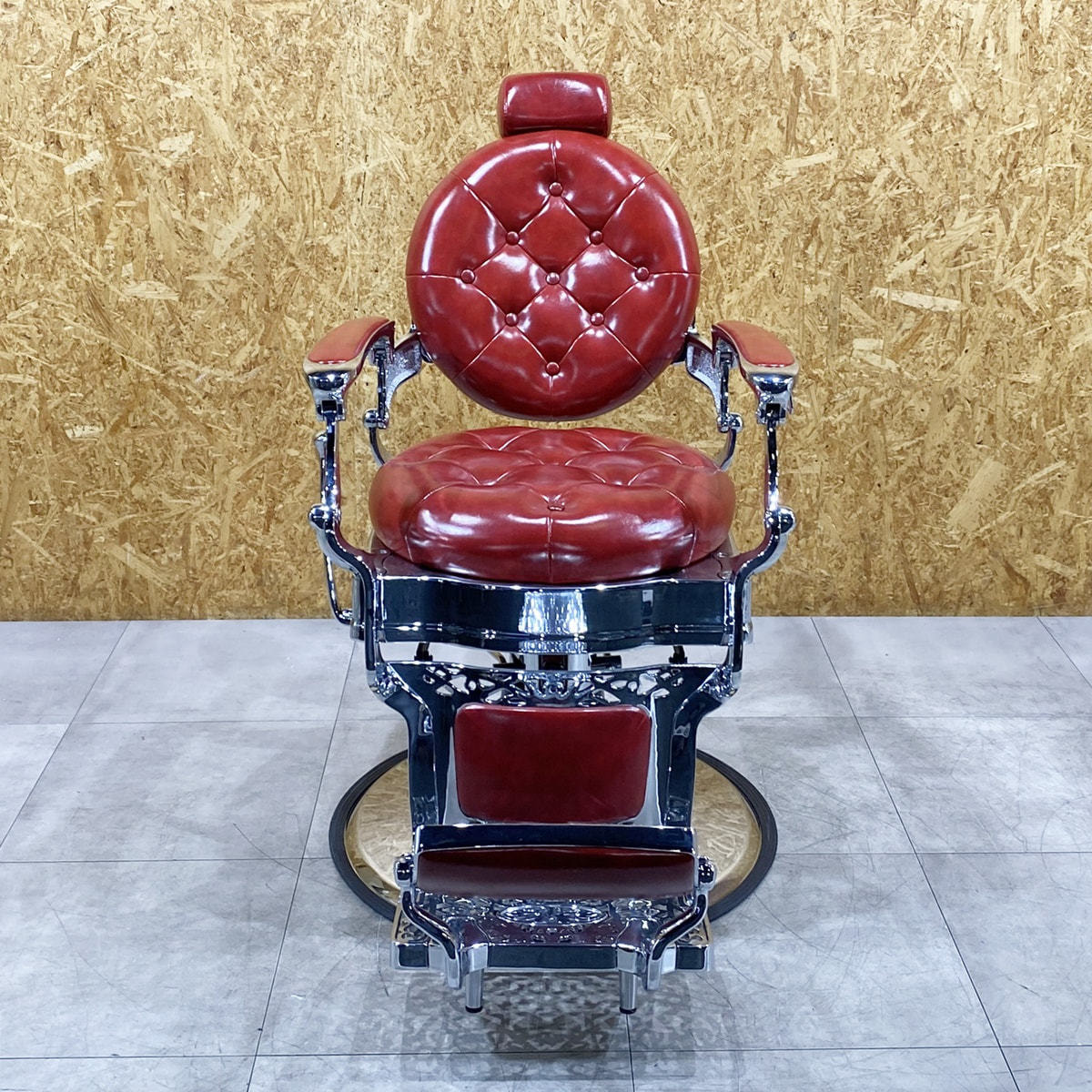 中古】ビューティーガレージ 理容椅子 『S1805』ヴィンテージレッド