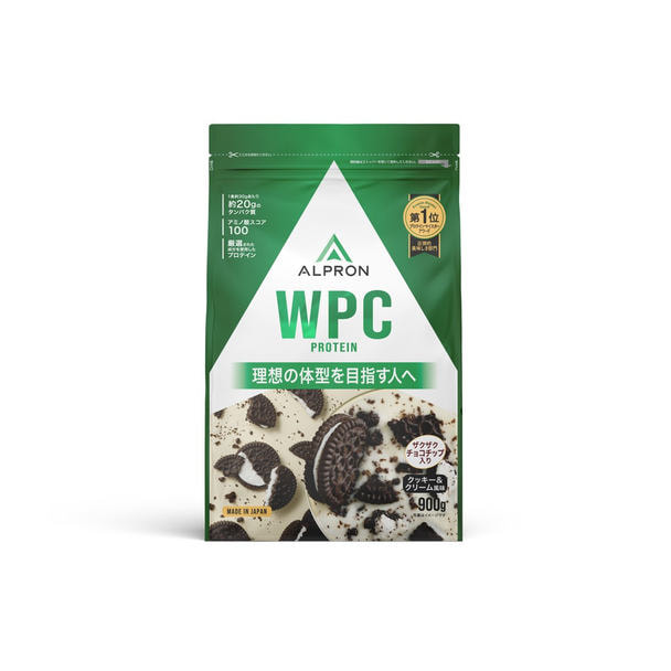 ALPRON WPC（ホエイプロテイン）クッキー＆クリーム風味（チョコチップ入り） 900g 1