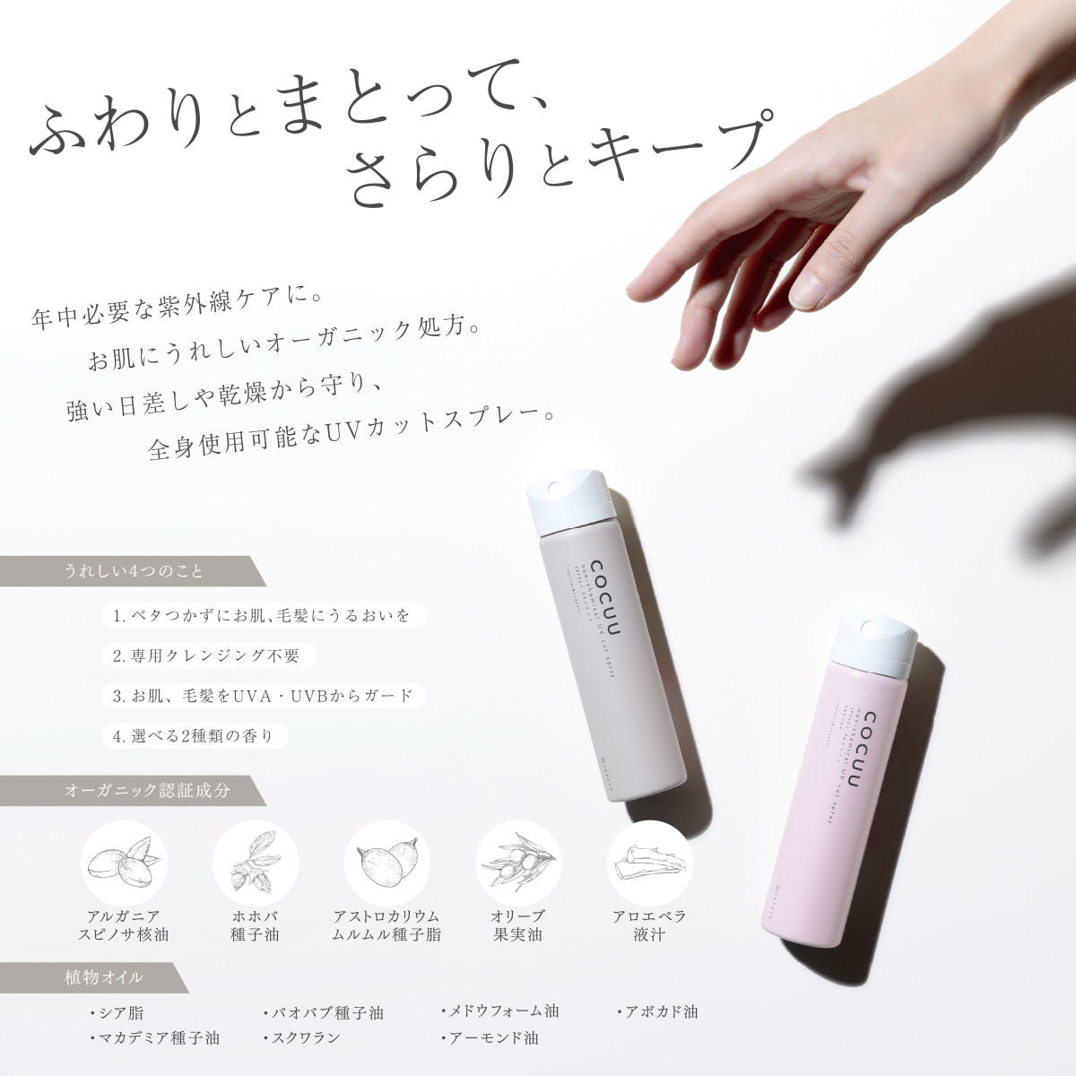 COCUU ノンケミカルUVカット スプレー さくら 50gの卸・通販