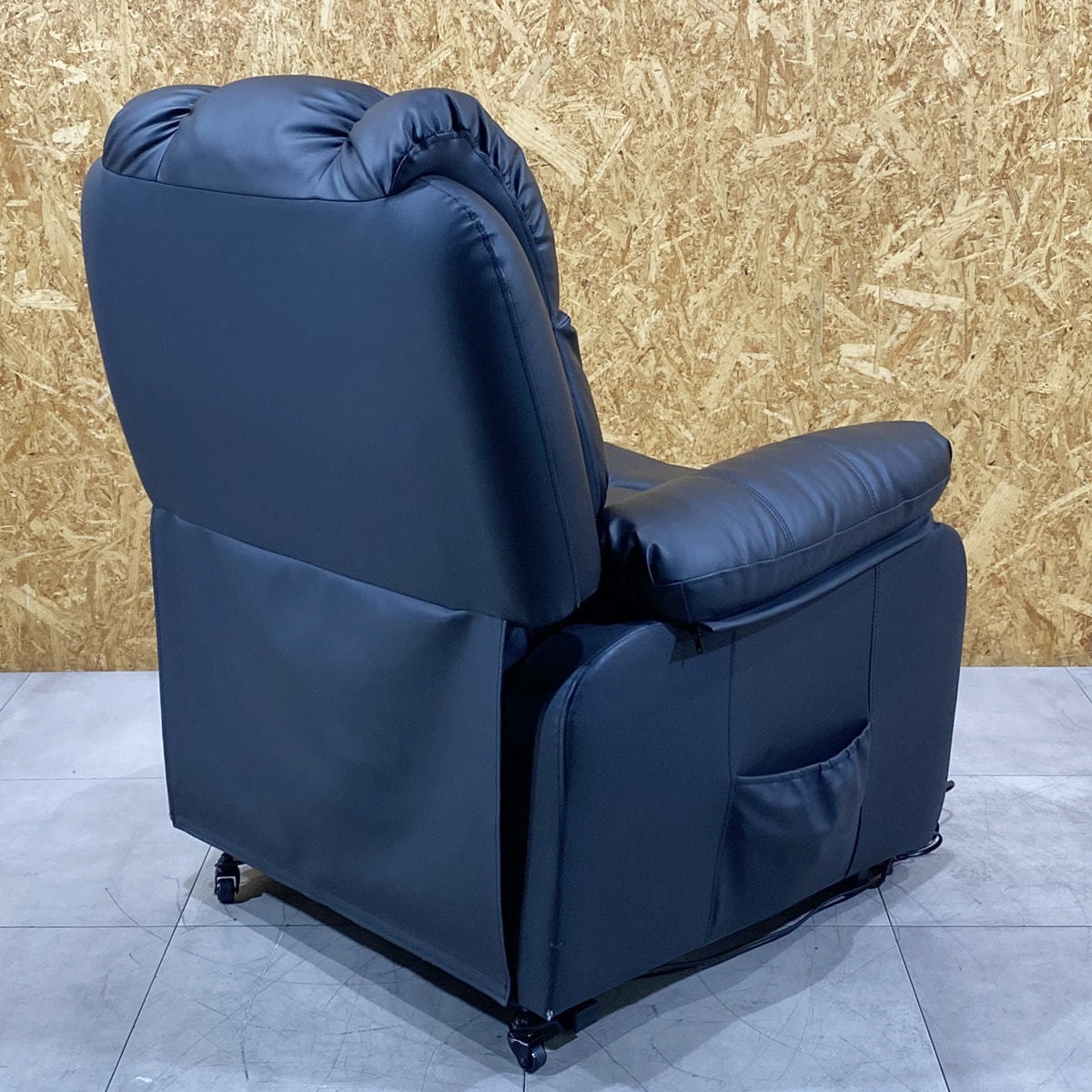 【美品】BEAUTY GARAGE 電動リクライニングチェアSHIFFON Jr サポートクッション付きレザー製カバー SHIFFON／SHIFFON Jr用