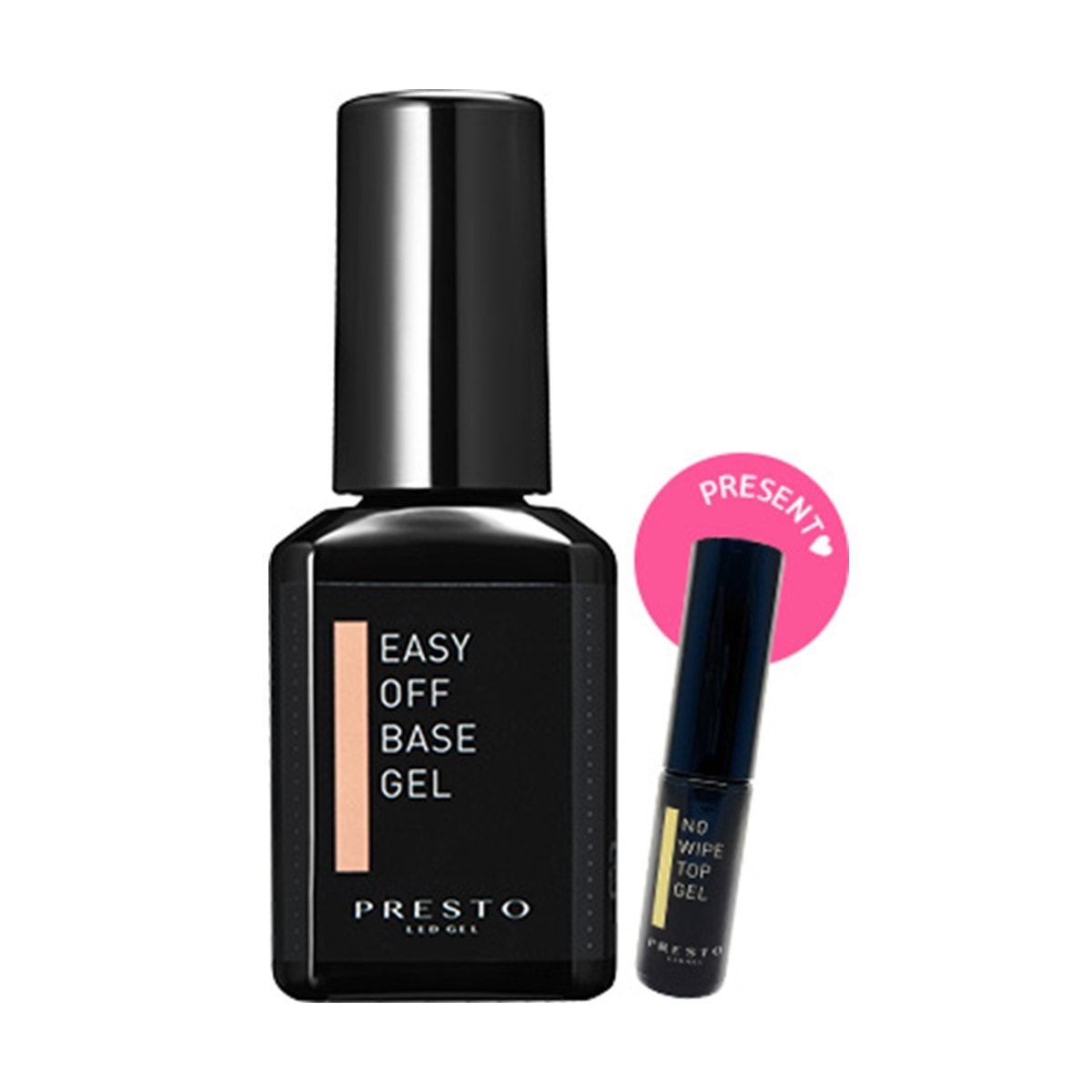 Presto プレスト ブラッシュオンイージーオフベースジェル ブラッシュオンノーワイプトップジェル サンプル付の卸 通販 ビューティガレージ