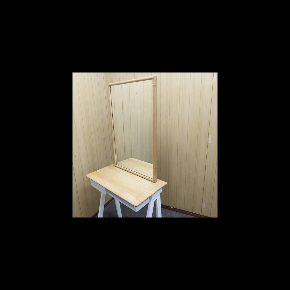 自立式木製片面ドレッサー ウッド ホワイトの卸・通販 | ビューティ