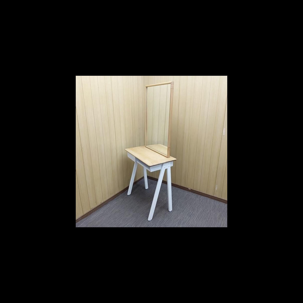 自立式木製片面ドレッサー ウッド ホワイトの卸・通販 | ビューティ