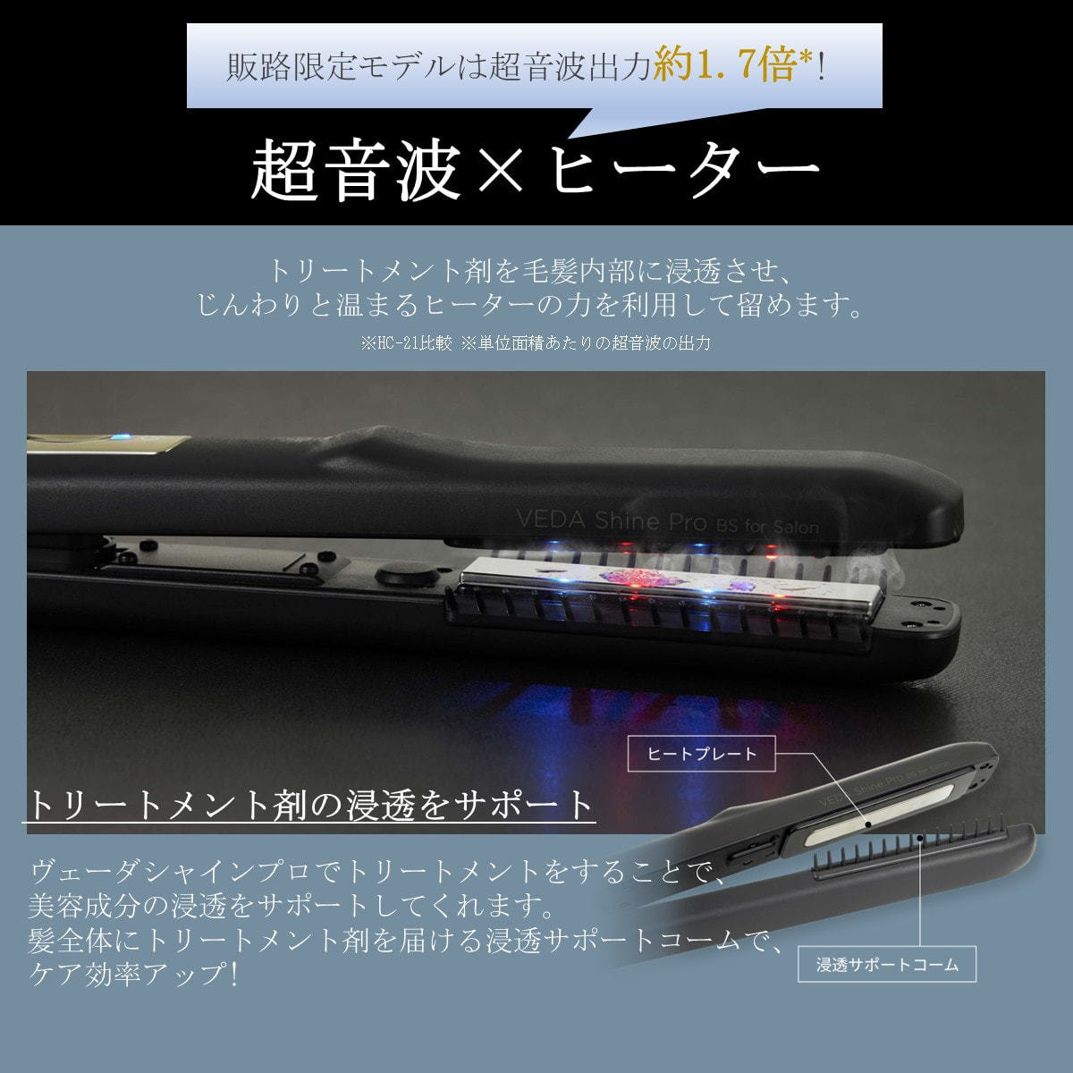 ヤーマン ヴェーダシャインプロBS forsalon≪超音波アイロン