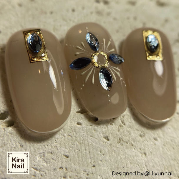 KiraNail（キラネイル）リーフストーン マリンブルー 4mm 10個入 1