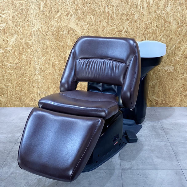 【中古】タカラベルモント　バックシャンプー『YUME ESPOIR（ユメエスポワール）ラグジュアリータイプ レッグレスト連動』ダークブラウン 1