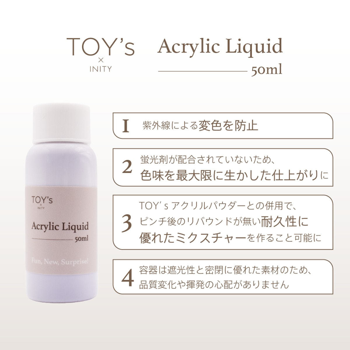 TOY's × INITY アクリルリキッド 50mlの卸・通販 | ビューティガレージ
