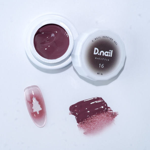 D.nail ホッピングジェル 16 ダークレッド 1