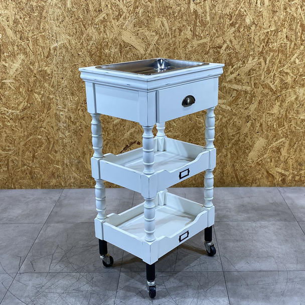 【中古】マテリ　ワゴン『アンティークワゴン　ルシール』ホワイト 1