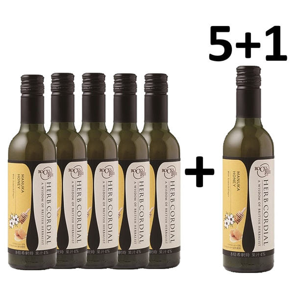 【5+1】生活の木 ロックス＆トゥリー ハーブコーディアル マヌカハニー360ml 1