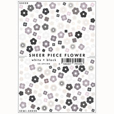 写ネイル SHEER PIECE FLOWER white &times; black