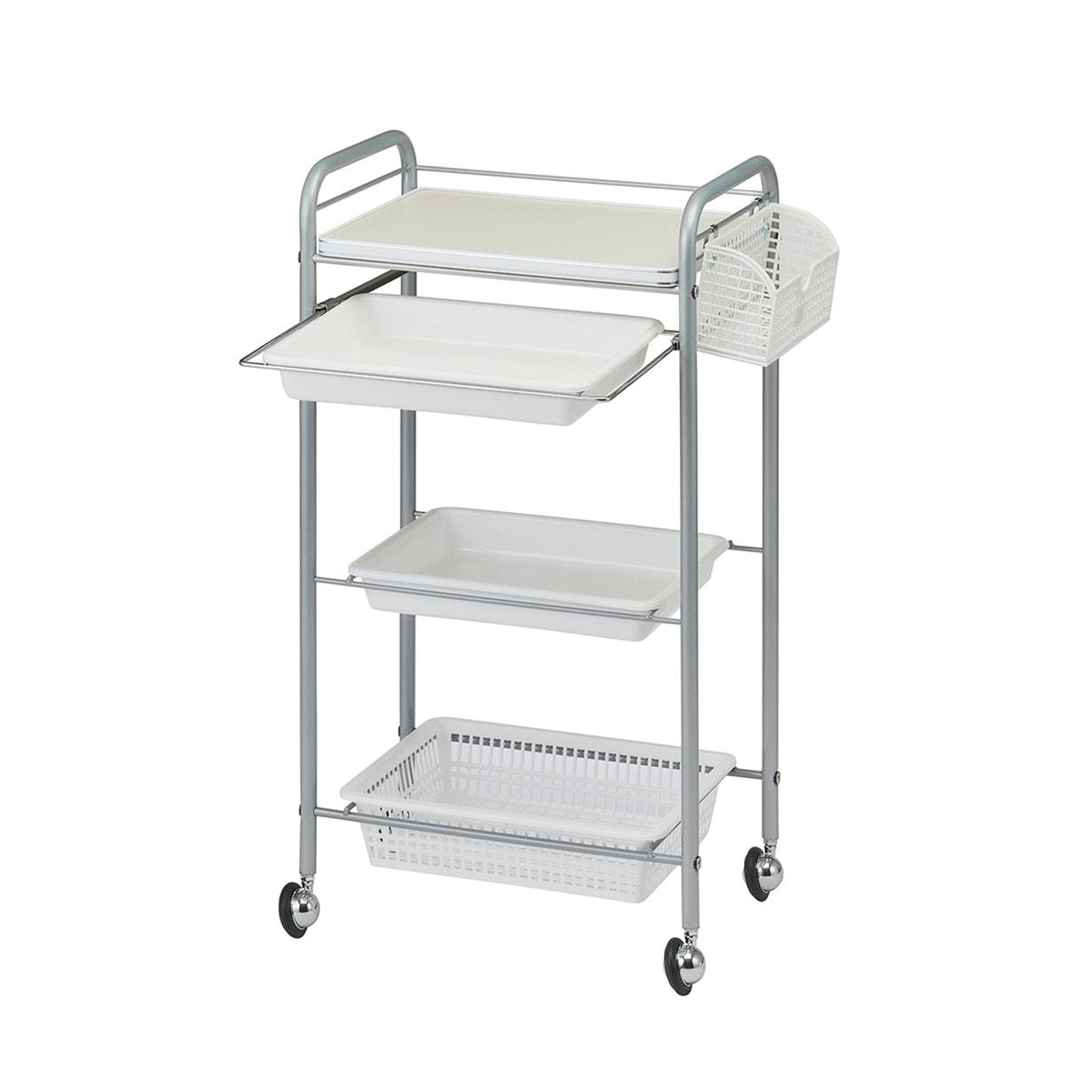 N-5ワゴンDX ホワイト（ボールキャスター仕様／日本製・組立済）の卸