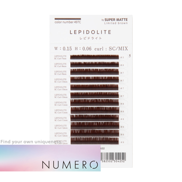 フラットラッシュ＜レピドライト＞[Jカール 太さ0.15 長さ7～12mmMIX] 1