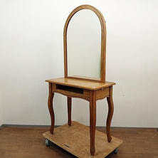 自立式片面ドレッサー 木製アーチ型 ナチュラルウッド 木目ブラウン