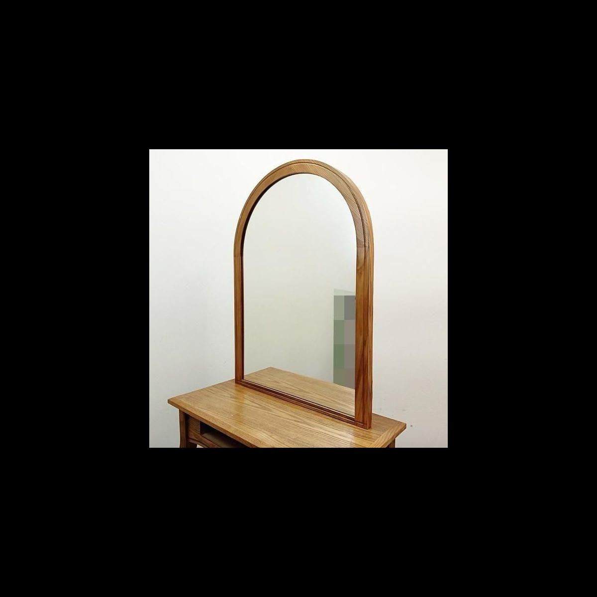 自立式片面ドレッサー 木製アーチ型 ナチュラルウッド 木目ブラウンの 