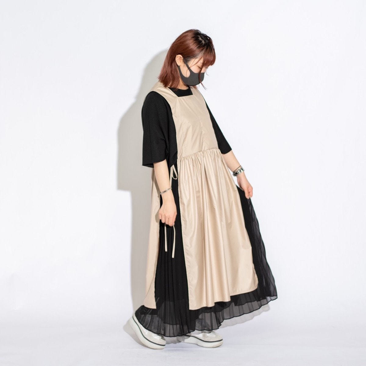 Apron Story サイドリボンギャザーエプロン 日本製 超軽量 撥水