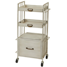 【アウトレット】【シャビーシック】アンティーク木製ワゴン DIAN（ディアン）Type BOX アンティークホワイト