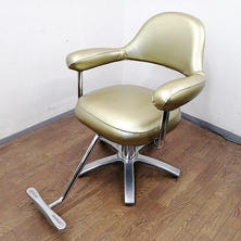 タカラベルモント スタイリングチェア YAMA ヤマ メタリックゴールド 新品レザー張替済