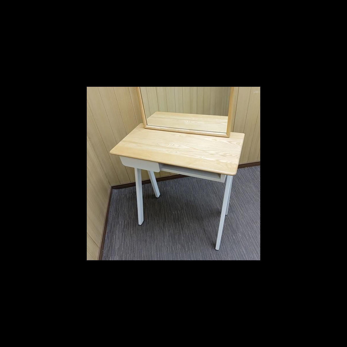 自立式木製片面ドレッサー ウッド ホワイトの卸・通販 | ビューティ