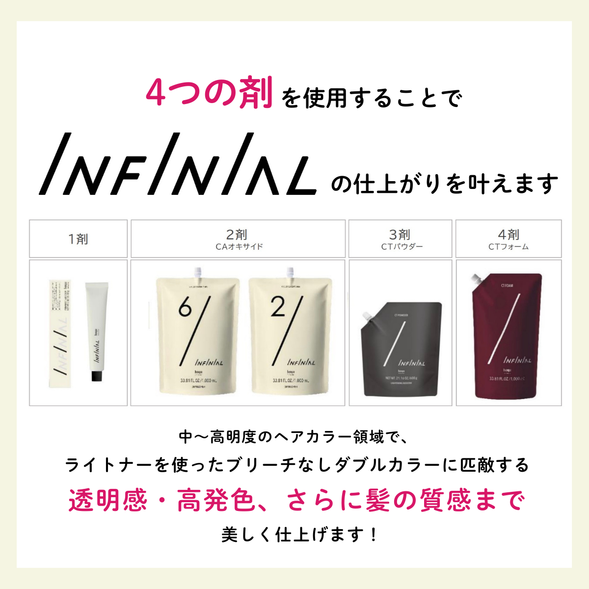 フリーチョイス25本】インフィニアル1剤 導入セットA(カラーチャート付