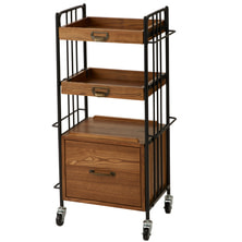 【アウトレット】アンティーク木製ワゴン DIAN（ディアン）Type BOX　ブラウン