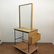 タカラベルモント r.a.f mirror ラフミラー ブラック ナチュラルブラウン天板 両面自立ミラー