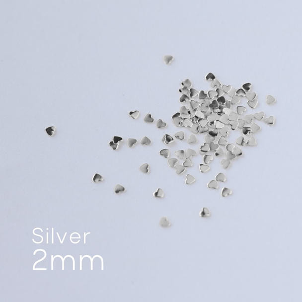 Bonnail フラットスタッズ シルバー ハート 2mm