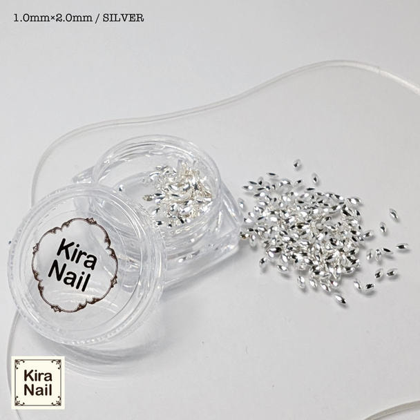 KiraNail リーフ型くりぬきスタッズ シルバー 1.0mm×2.0mm 500個入り 1