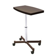 【アウトレット】ガス圧式ネイルサイドテーブル（キャスター付）ダークブラウン