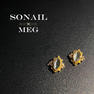 SONAIL×MEG ブラックキュービックジルコニア付きビジュー ゴールド 2