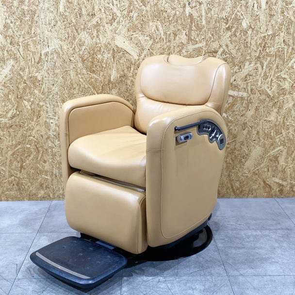 【中古】タカラベルモント　理容椅子『LUAR（ルアール）』理容サロン向け YSWタイプ　キャメル	 1