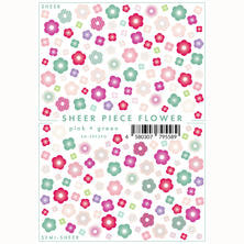 写ネイル SHEER PIECE FLOWER pink &times; green