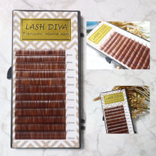 【アウトレット】ボリュームラッシュ3Dブラウンカラー[Jカール 太さ0.07 長さMIX]