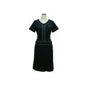 フェリカワンピース（S）（ブラック×ベージュ）