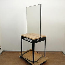 タカラベルモント THEIA Mirror ティアミラー ブラック 天板ナチュラルブラウン 両面自立タイプ