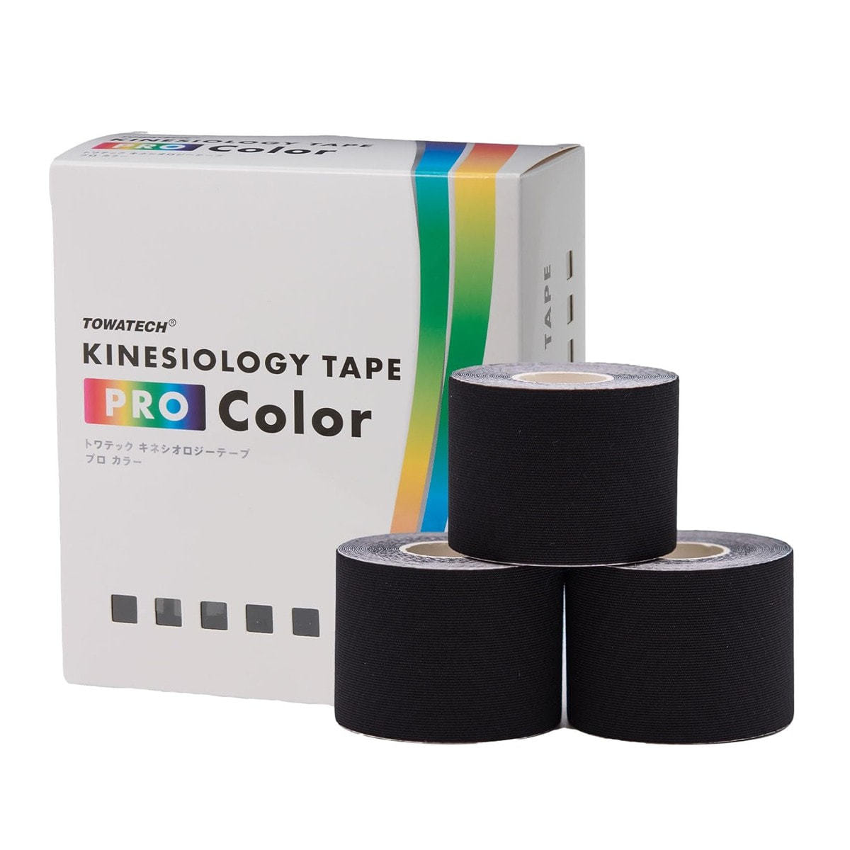 【まさ】新品　キネシオロジーテープ50mm ✖️5m ６ロール／箱✖️20箱 キネシオロジーテープ PRO Color ブラック 50mm×5m 6巻の卸