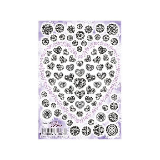 写ネイル ロマンチックレース モチーフ（ブラック）RLM-002 1