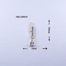 SONAIL&times;MEG 揺れるスティックジルコニア付きビジュー ゴールド