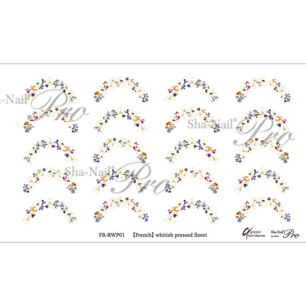写ネイルplus【French】ホワイティッシュプレスドフローレット 1