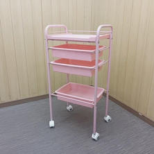 大広製作所 ３段ワゴン ピンク