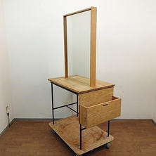 タカラベルモント r.a.f mirror ラフミラー ブラック ナチュラルブラウン天板 両面自立ミラー